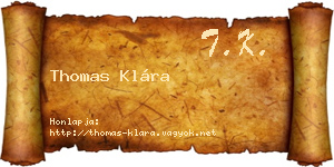 Thomas Klára névjegykártya