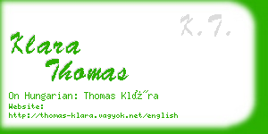 klara thomas business card